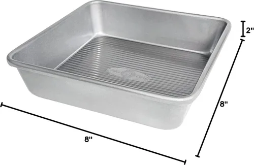 Vista 6 de USA Pan Bakeware - Molde para hornear cuadrado antiadherente sin costuras, 8 x 8 x 2 pulgadas