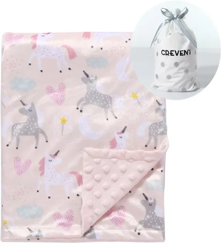 Vista 38 de CREVENT Manta de bebé de minky para niñas y niños, manta suave de felpa para recién nacidos - 30 x 40 pulgadas (Animal)