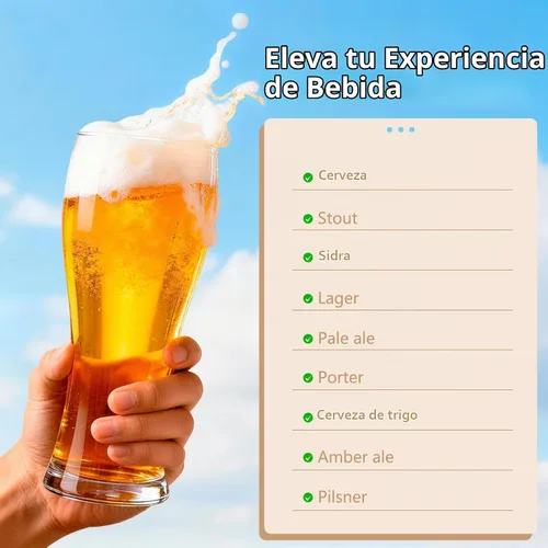 Vista 5 de Paquete de 6 vasos de cerveza Pilsner de 16 onzas, cristalería de bar