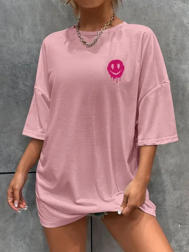 Vista 4 de SOLY HUX Women's Oversized T Shirts Graphic Tees Letter Print Casual Trendy Summer Tops