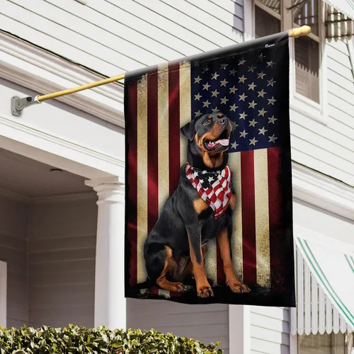Vista 40 de Bandera Americana - Divertido Perro Pastor Alemán Bandera Americana TQN2748F, 3x5 pies. Bandera - Banderas de EE. UU. Poliéster Premium - Bandera