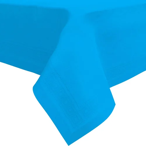 Vista 2 de HOUZZKINGZ USA Manteles de papel azul, 54 x 108 pies, paquete de 4 manteles de papel y plástico de alta calidad de 3 capas para fiestas, desechables
