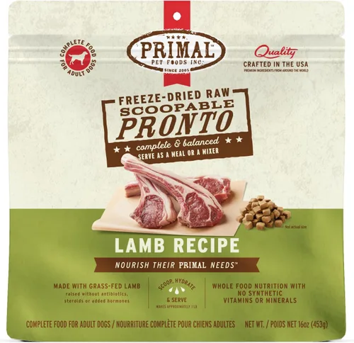 Vista 17 de Primal Comida para Perros Cachorro Liofilizada, Pronto Mini Nuggets; Sirva con Cuchara, Comida Completa y Equilibrada; También Use Como Tapa