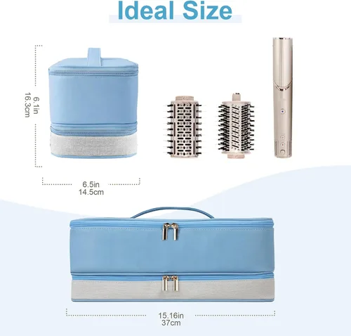Vista 6 de BAGCRAZY Funda de viaje para Shark FlexStyle y Dyson Airwrap, azul