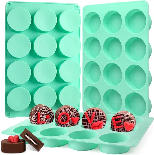 Vista 8 de Actvty - Moldes redondos para galletas cubiertas de chocolate, 3 moldes cilíndricos de silicona para chocolate, perfectos para galletas cubiertas 3
