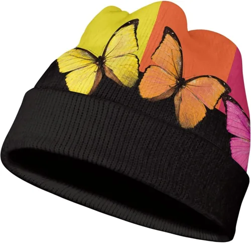 Vista 9 de AmzPrint Gorro térmico de invierno con estampado de lunares blancos y fresas rosadas, talla única