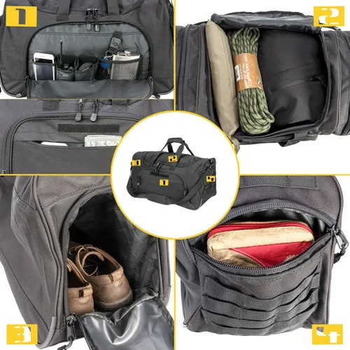 Vista 8 de Bolsa de gimnasio para hombres y mujeres con compartimento para zapatos, deporte, fin de semana, viajes, durante la noche, bolsa de transporte