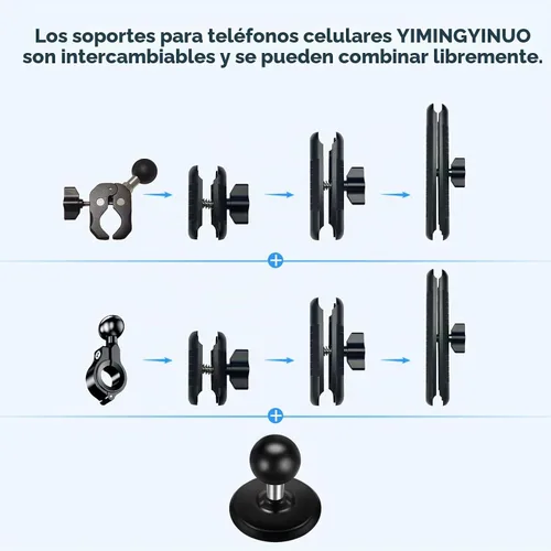 Vista 7 de Base de bola adhesiva flexible con bola de 1 pulgada compatible con brazo de doble enchufe RAM Mounts tamaño B, adaptador de cabeza de bola de 1