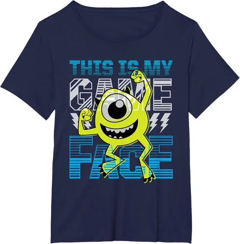 Vista 21 de Disney Pixar Monsters Inc. Mike Wazowski Game Face Camiseta Negro