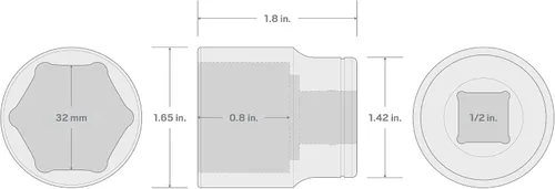 Vista 44 de TEKTON Llave de vaso poco profunda de 6 puntos de 1/2 pulgada de cuadradillo x 1-5/16 pulgadas SHD22033