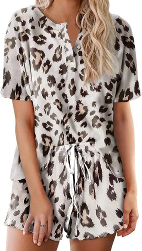 Vista 46 de Ekouaer Conjunto de pijamas teñidos con técnica tie dye para mujer, ropa de dormir, 2 piezas, conjuntos de pijamas, ropa de relajación A-tie Dye