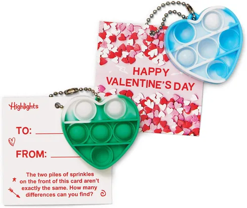 Vista 2 de Highlights for Children Pop-It Tarjetas de San Valentín para intercambio de aula para niños, paquete de 24 tarjetas de rompecabezas para el día