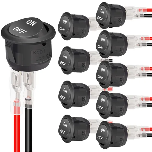 Vista 14 de Twidec/5 piezas Interruptor basculante redondo de 12V ON/OFF/ON AC 6A/250V 10A/125V SPST 3 pines 3 posiciones interruptor de palanca para coche