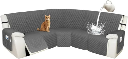 Vista 76 de Arfntevss Fundas de sofá modular reclinable, 100% impermeable, en forma de L, para sillón reclinable en forma de L, funda seccional lavable