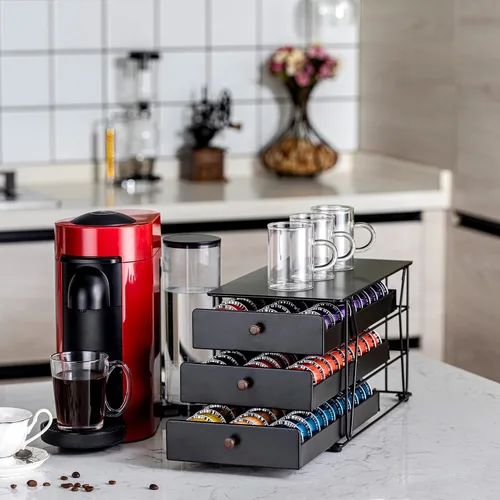 Vista 7 de Soporte para cápsulas Nespresso Vertuo Pod Holder para cápsulas Vertuoline (90 cápsulas-3 niveles)
