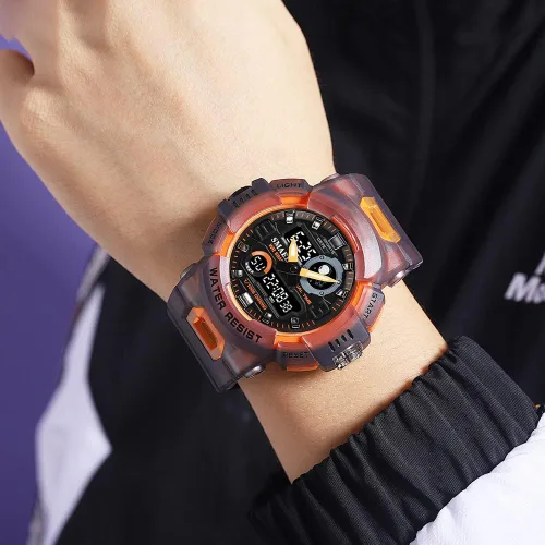 Vista 5 de KXAITO Mens Watches Sports Outdoor Waterproof Military Unisex Watch Multi Function Tactics LED Face Alarm Stopwatch for Women 8063