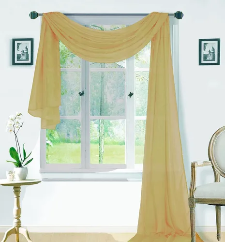 Vista 20 de Sapphire Home Cortinas de cenefa para ventana, cenefas transparentes extralargas para ventanas, cortinas de gasa para sala de estar, cocina