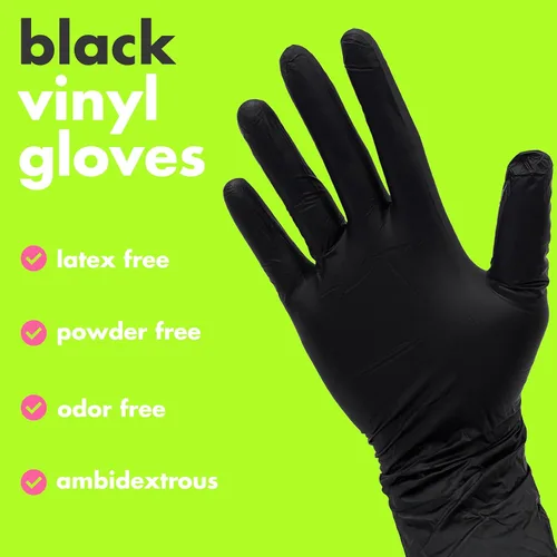 Vista 2 de Colortrak Disposable Powder Free Vinyl Gloves, Single-Use, Latex-Free, Powder Free, Ambidextrous