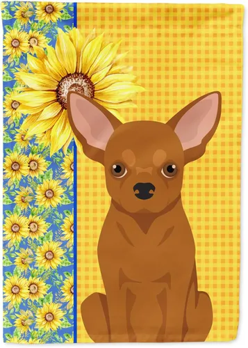Vista 238 de Caroline's Treasures WDK5313GF Bandera de jardín con diseño de girasoles de verano, color negro y tostado, Airedale Terrier para buzón, bandera