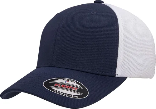 Vista 24 de Flexfit - Gorra ajustable de malla elástica en dos tonos Negro