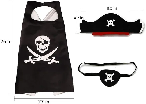 Vista 2 de RioRand Disfraz de pirata de dibujos animados para cosplay fiesta de cumpleaños