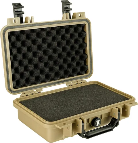 Vista 2 de Bushnell Funda rígida compacta impermeable de 11.6 pulgadas para binoculares, óptica, equipos, a prueba de golpes y listo para la TSA (bronceado)
