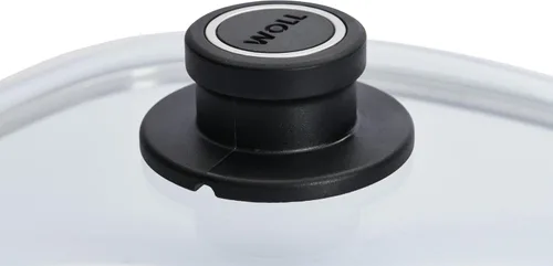 Vista 7 de Woll Tempered Glass with Stainless Steel Rim and Vented Knob Round Lid, 12", Clear