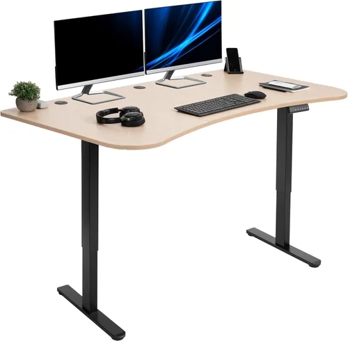 Vista 43 de VIVO DESK-KIT-E2B1B - Escritorio eléctrico de pie con motor doble, ajuste de altura de memoria, serie E2B, marco negro superior negro, DESK-KIT-E2B1B
