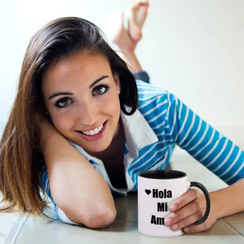 Vista 5 de Hola Mi Amor - Taza de cerámica color azul marino