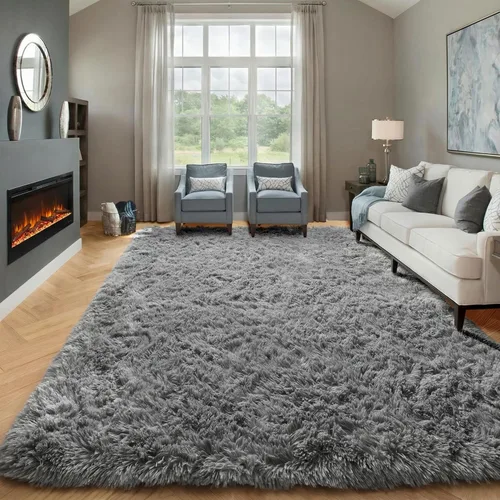 Vista 106 de ONASAR - Alfombra de pasillo negra de 2 x 6 pies, esponjosa, lavable, ultrasuave, afelpada, peluda, tapete para bebés, dormitorio de niños, armario