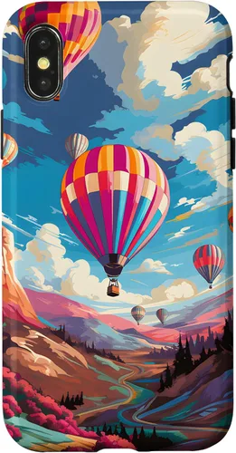 Vista 5 de Colorful Hot Air Balloons Pop Art Style Case for iPhone 17