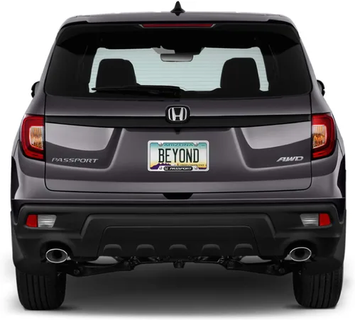 Vista 4 de iPick Image para - Marco de placa de matrícula de acero inoxidable cromado de fibra de carbono real Honda Passport