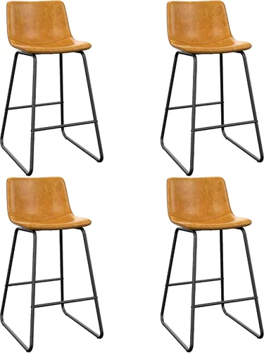Vista 34 de YaFiti - Juego de 2 sillas de comedor de 18 pulgadas, sillas modernas tapizadas para comedor con cojines de piel sintética y patas de metal, silla