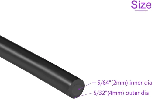 Vista 3 de DMiotech 0.079 in ID 0.157 in OD 3.3 pies tubo de silicona, manguera de silicona industrial negra, para bomba de aire de agua, riego de jardín