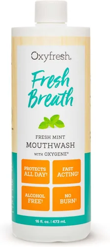 Vista 7 de Oxyfresh Enjuague bucal con sabor a menta fresca para adultos, aliento fresco y tratamiento del mal aliento - Recomendado por dentistas para encías