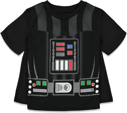 Vista 3 de STAR WARS Darth Vader - Disfraz de camiseta y capa de 3 piezas para niños pequeños a grandes
