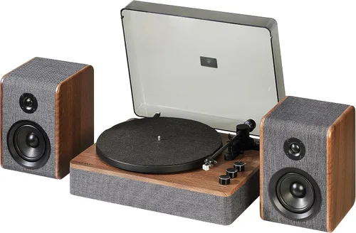 Vista 15 de Crosley CR7501A-CL Nocturne - Tocadiscos Bluetooth de 2 velocidades con altavoces estéreo a juego, color carbón