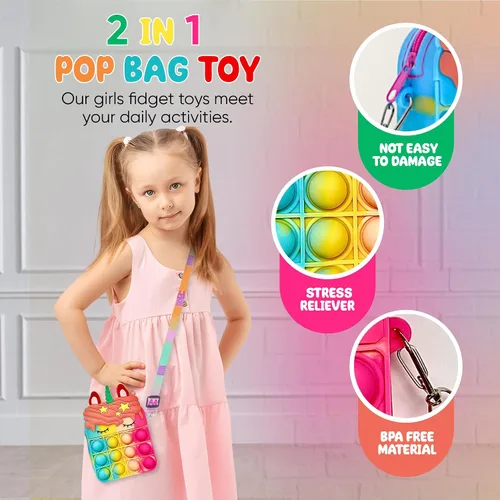 Vista 3 de Paquete de 120 juguetes fidget, set de regalos sensoriales pop para fiestas, regalos para niños, adultos, niños y niñas, rellenos para calcetines