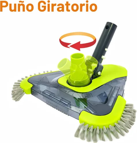 Vista 2 de Sepetrel Cabezal de aspiradora de piscina mejorado con cepillo lateral y adaptador de manguera giratorio universal, forma triangular pesada