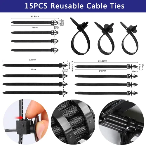 Vista 5 de Clips de Coche Remaches de Plástico Clips Retenedores de Escudo de Parachoques 800PCS Kit de Sujetadores de Árbol de Navidad para Coche Tamaños Más