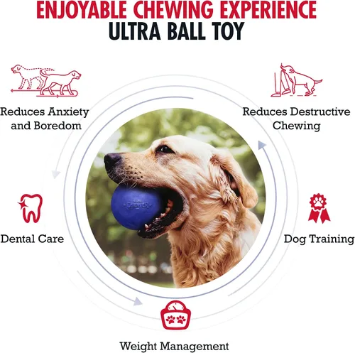 Vista 2 de SuperChewer - Pelota de juguete resistente para perros, reemplazo de por vida, goma natural fuerte, gran juguete para buscar perros, juguetes