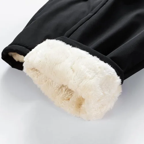 Vista 6 de Pantalones deportivos casuales con cordón para hombre, cintura elástica, a prueba de viento, pantalones de algodón cálido, ajuste regular