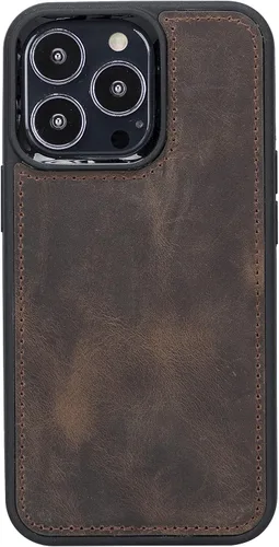 Vista 8 de Bayelon Funda compatible con iPhone 13 Pro, billetera de cuero triple de grano completo [2 en 1], funda magnética desmontable con ranuras