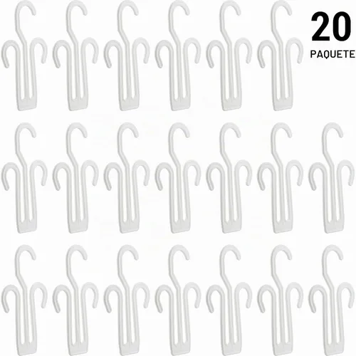 Vista 2 de IFAMIO Paquete de 20 perchas de plástico blanco para secado de zapatos, ligeras, duraderas, resistentes, de secado rápido, ideales para el hogar