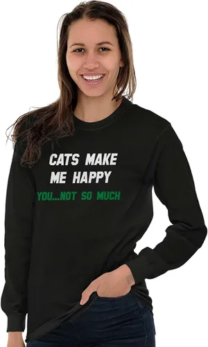 Vista 5 de Cats Make Me Happy You Not So Much Long Sleeve Tshirt Men Women