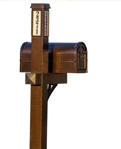 Vista 10 de Buzón de alta calidad con dirección de número personalizado con poste y luz solar Diseño de poste duradero de aluminio Dirige fácilmente al Negro