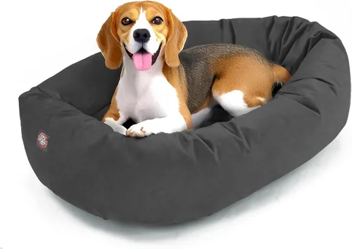 Vista 54 de Majestic Pet Cama para Perros de 52 Pulgadas de Ante Calmante Lavable 52x35x11 (Pulgadas) – Acogedora Cama Redonda para Perros con Forma de Dona
