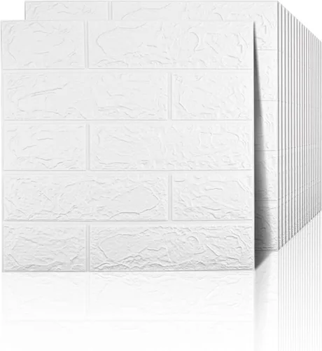 Vista 20 de 10 paneles de pared 3D negros, cobertura de 14.5 pies cuadrados, adhesivo imprimible con paneles de pared de espuma de polietileno autoadhesivos