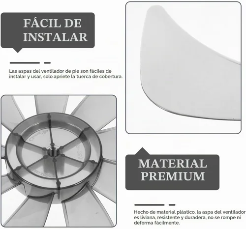 Vista 2 de MERRYHAPY Cuchillas de ventilador de repuesto para ventiladores de mesa y pedestal de pie, material resistente a altas temperaturas y accesorios