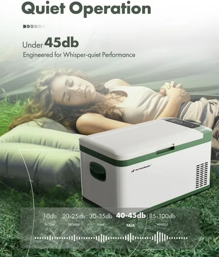 Vista 4 de A-Premium Refrigerador portátil de 12 voltios 21QT/20.1L para auto, enfriador con congelador portátil de enfriamiento rápido -4°F~68°F con 12/24V DC